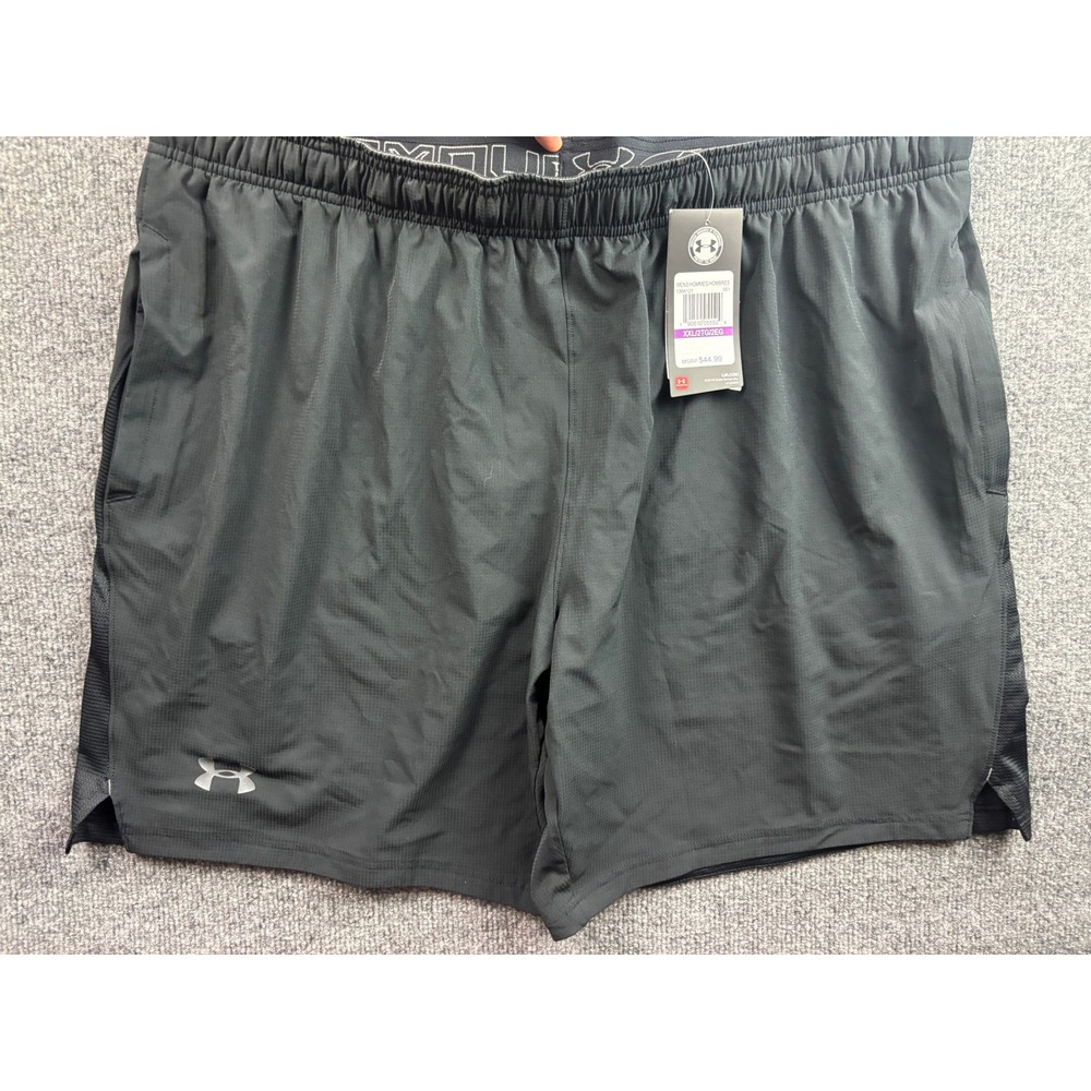 Under Armour Athletic Shorts Men XXL Black HeatGear Fitted Training 1304127